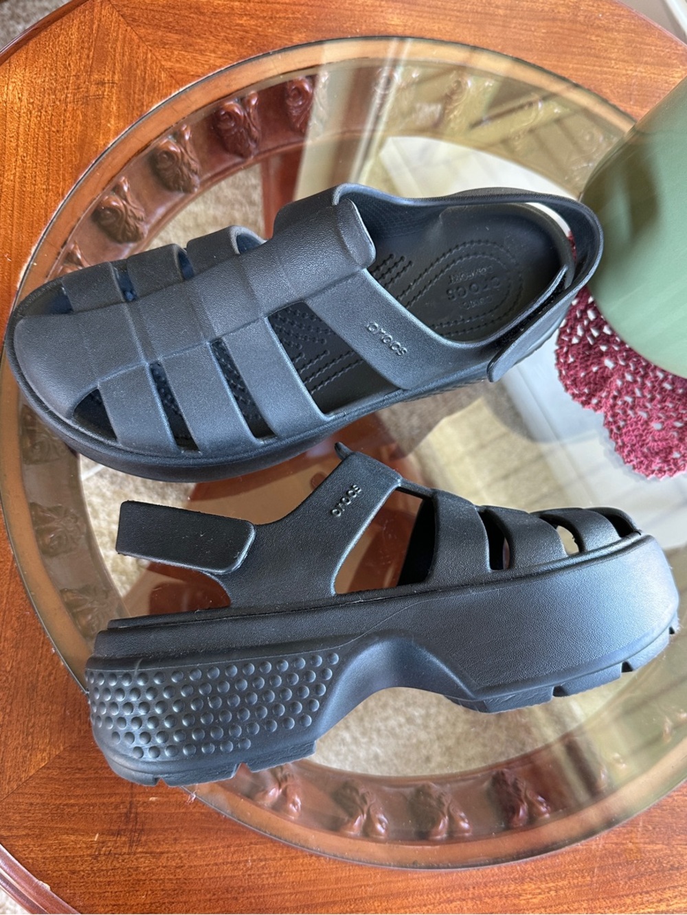 CROCS 50mm Stomp Fisherman Platform Sandals